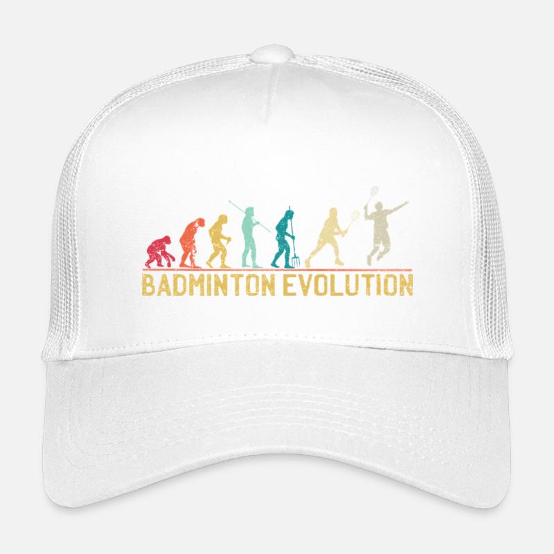 Badminton Evolution Zeitleiste Design - Kinder Trucker-Cap - Weiß