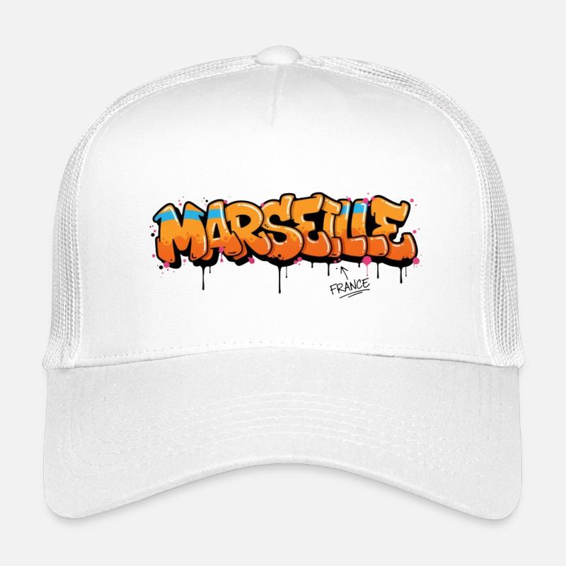 Graffiti Marseille Schriftzug mit Spritzern - Kinder Trucker-Cap - Weiß