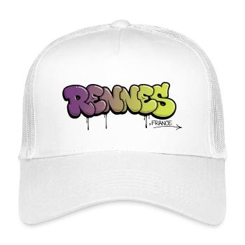 Rennes graffiti lettering with color gradient - Kids’ Trucker Cap - white - Front