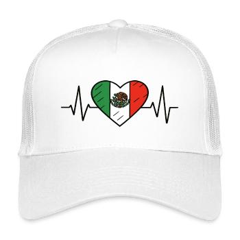 Drapeau du Mexique Heartbeat Line Design de la fierté mexicaine - Casquette trucker enfant - blanc - Devant