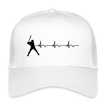 Baseball ECG Heartbeat Baseball Bat - Kids’ Trucker Cap - white - Front