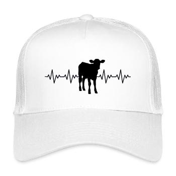 Bauer Kalb EKG Herzschlag - Kinder Trucker-Cap - Weiß - Vorne