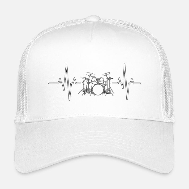 Herzschlag Drumset Silhouette Drummer Heartbeat Kids’ Trucker Cap