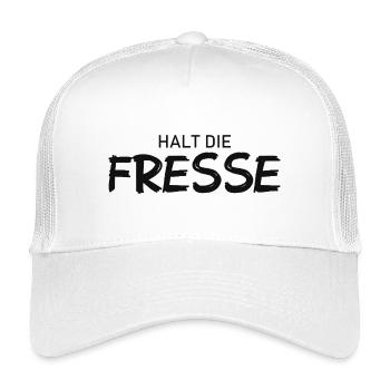 Halt die Fresse - Cooler Spruch - Kinder Trucker-Cap - Weiß - Vorne