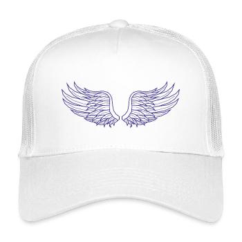 Digital Wings – Modern Line Art in Blue - Kids’ Trucker Cap - white - Front