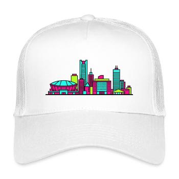 Saitama City Skyline Super Arena Linienkunst - Kinder Trucker-Cap - Weiß - Vorne