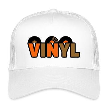 Lettrage vinyle : Musique rétro Nerd - Casquette trucker enfant - blanc - Devant
