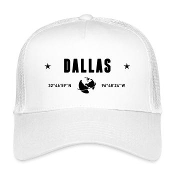 Dallas Texas Coordinates Planet Earth - Kids’ Trucker Cap - white - Front
