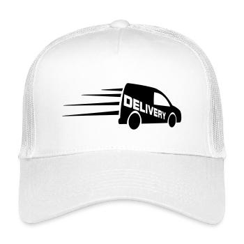 Logo de fourgonnette avec texte découpé - Casquette trucker enfant - blanc - Devant