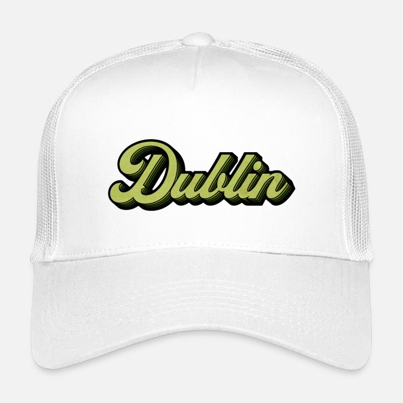 Dublin Retro Script in Lime Kinder Trucker-Cap