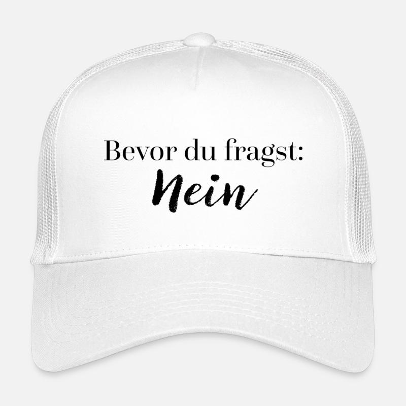 Bevor du fragst: Nein | Geschenkidee Spruch witzig Kinder Trucker-Cap