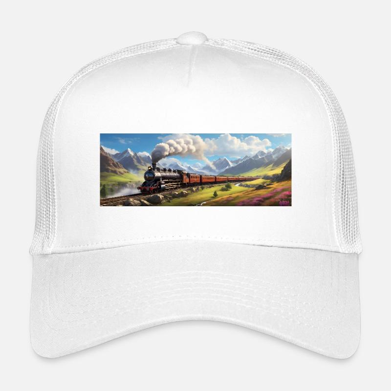 Nostalgic Railway Train with Steam Locomotive Kids’ Trucker Cap