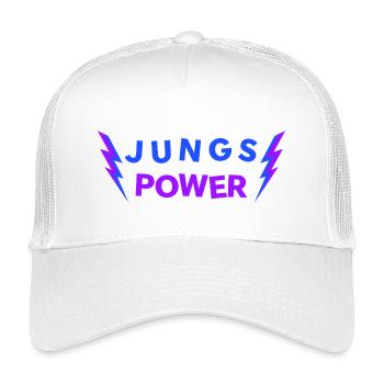 JUNGS POWER - Lucky Charm for Boys Men - Kids’ Trucker Cap - white - Front