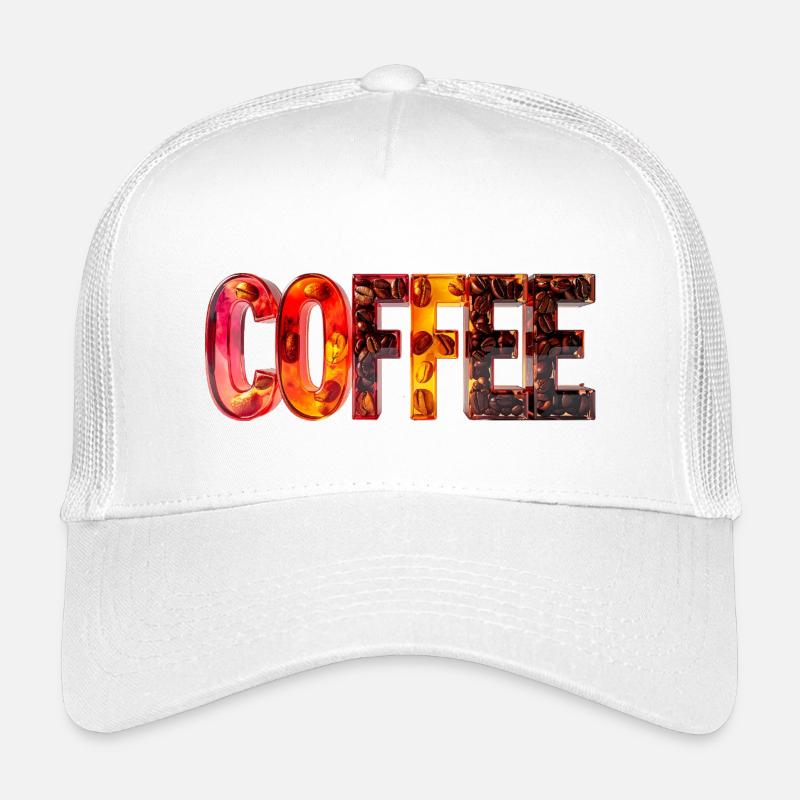 COFFEE – Glasbuchstaben mit Kaffeebohnen Kinder Trucker-Cap