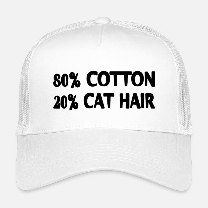 Chat 20 % Poils de chat Dictons drôles Casquette trucker enfant