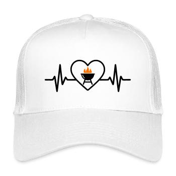 Barbecue au cœur – Passion pour le barbecue - Casquette trucker enfant - blanc - Devant