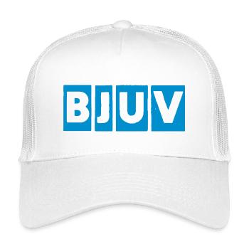 Blue Geometric Block Letters - Kids’ Trucker Cap - white - Front