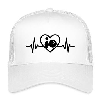 Herz Bowling Kegel Kugel Sport Geschenk - Kinder Trucker-Cap - Weiß - Vorne