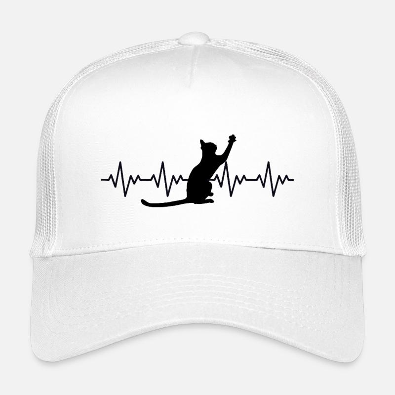 Katze EKG Herzfrequenz Herzschlag Kinder Trucker-Cap