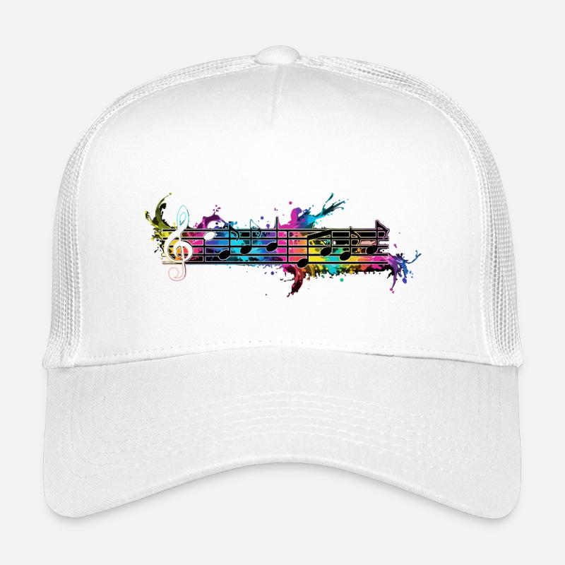 Bunte Noten Musik Aquarell - Kinder Trucker-Cap - Weiß