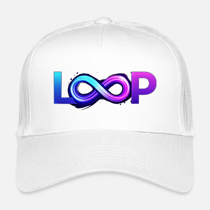 Neon Loop Unendlichkeit - Kinder Trucker-Cap - Weiß