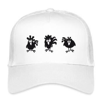 Chicken Fans - Rooster - Rooster - Silk Chicken - Organic - Kids’ Trucker Cap - white - Front