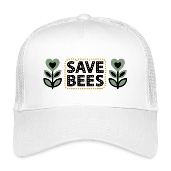  Save Bees Bienen Blumen Naturschutz Imker - Kinder Trucker-Cap - Weiß - Vorne
