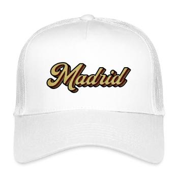 Madrid Retro Striped Script - Kids’ Trucker Cap - white - Front