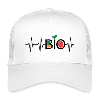 Battement de cœur Organique Symbole de fréquence cardiaque saine Alimentation Nutrition - Casquette trucker enfant - blanc - Devant