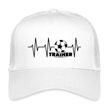 Trainer Puls Herzschlag Symbol Fußball Ball Team - Kinder Trucker-Cap - Weiß - Vorne