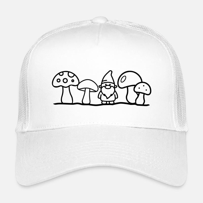Zwerg mit Pilzen - Kinder Trucker-Cap - Weiß