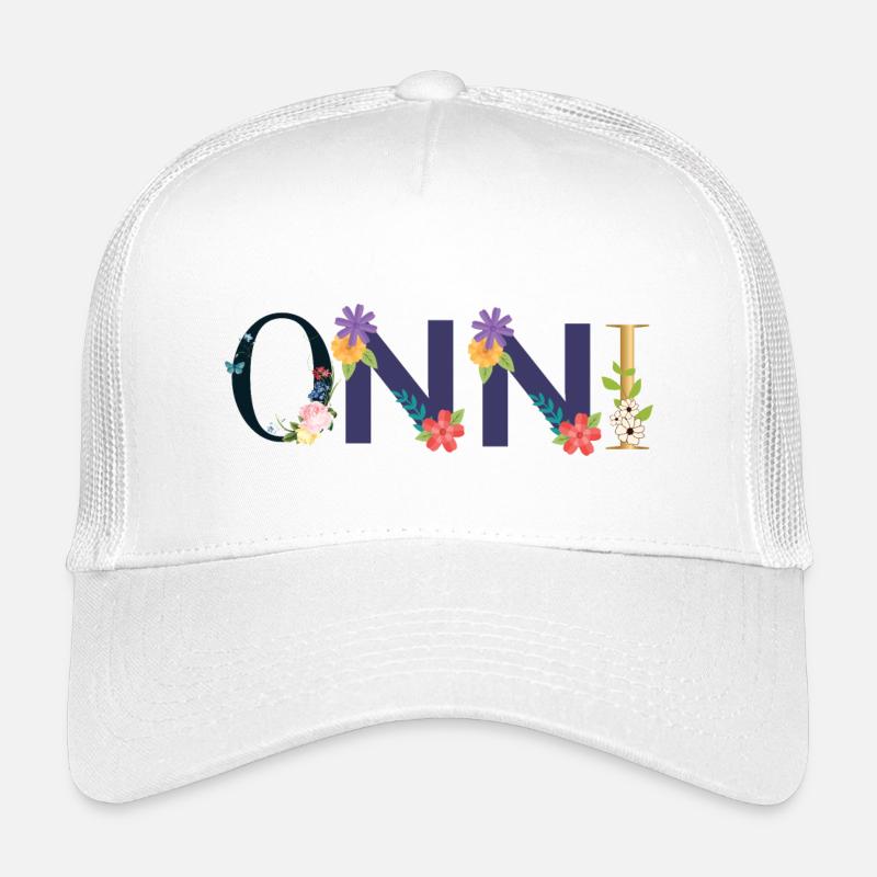 Nom ONNI décoré de fleurs Casquette trucker enfant