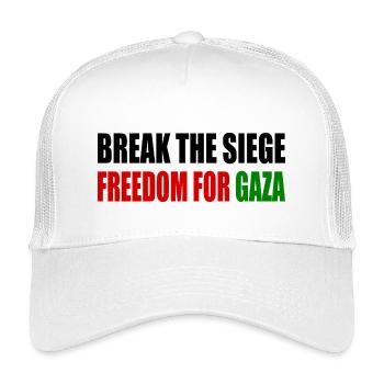 break the siege freedom for gaza - Kids’ Trucker Cap - white - Front
