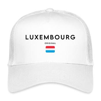 Drapeau du Luxembourg, j’adore le Luxembourg - Casquette trucker enfant - blanc - Devant