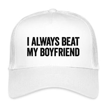 Je frappe toujours mon copain Drôle de copine - Casquette trucker enfant - blanc - Devant