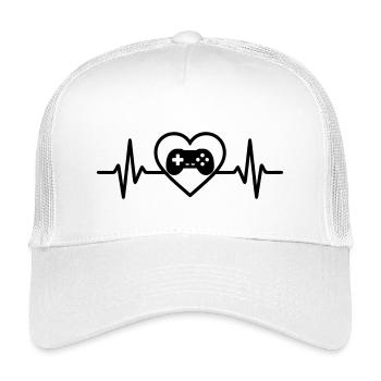 Herz Retrogaming – Vintage Spielkonsole - Kinder Trucker-Cap - Weiß - Vorne