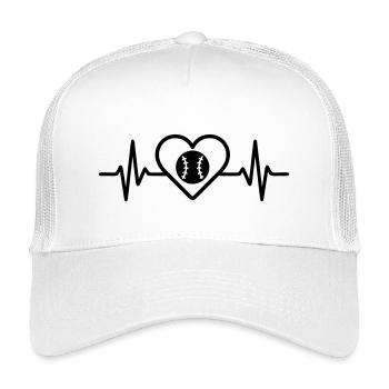 Heart Baseball – Passion for Team Sports - Kids’ Trucker Cap - white - Front