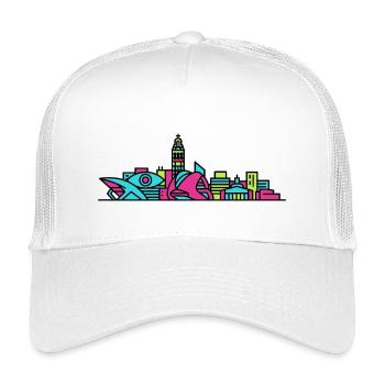 Valencia City Skyline Arts and Sciences Line Art - Kids’ Trucker Cap - white - Front