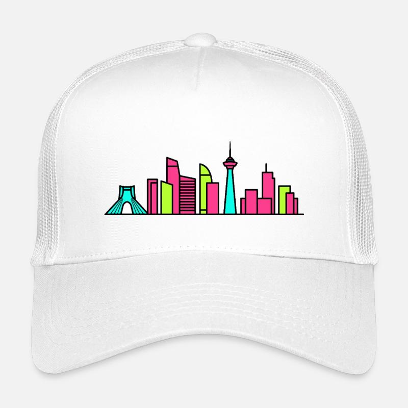 Teheraner Stadtsilhouette Azadi-Turm Moderne Kunst - Kinder Trucker-Cap - Weiß