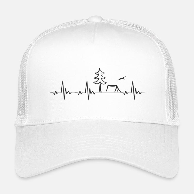 Camping Zelt Heartbeat Frequenz Puls EKG - Kinder Trucker-Cap - Weiß