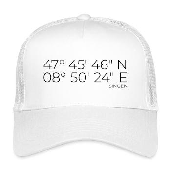 Koordinaten Singen - Kinder Trucker-Cap - Weiß - Vorne