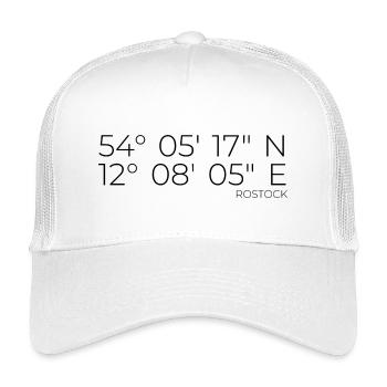 Koordinaten Rostock - Kinder Trucker-Cap - Weiß - Vorne