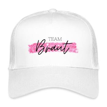 Team Braut pink - Kinder Trucker-Cap - Weiß - Vorne