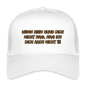 Hund mag dich nicht – ich auch nicht - Kinder Trucker-Cap - Weiß - Vorne