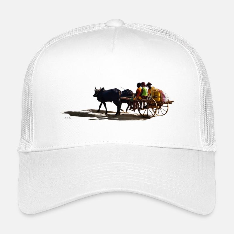 Afrikanische Eselkutsche und Passagiere - Kinder Trucker-Cap - Weiß