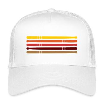 Baguettes Batterie Cadeau Batteur - Casquette trucker enfant - blanc - Devant