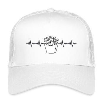Pommes Frites Fries Fritten EKG Herzschlag - Kinder Trucker-Cap - Weiß - Vorne