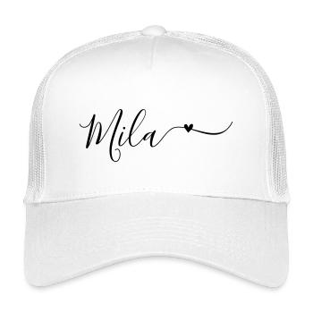 Mila Name Vorname Dekorativ - Kinder Trucker-Cap - Weiß - Vorne