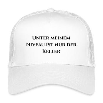 Unter meinem Niveau ist nur der Keller - Kinder Trucker-Cap - Weiß - Vorne