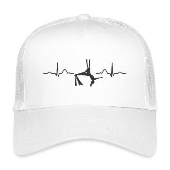 Vertical Scarf Heartbeat Aerial Acrobatics Aerial Silk - Kids’ Trucker Cap - white - Front